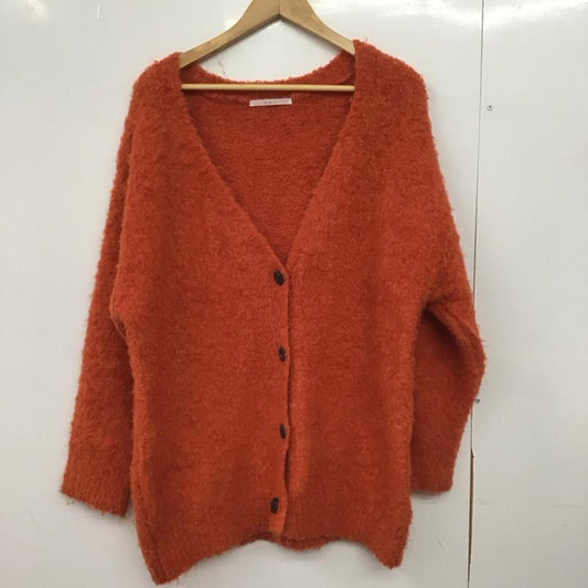 ケービーエフ KBF カーディガン 長袖 KB37-22V280 シャギーBIGニットカーディガン ONE SIZE 無地 橙 / オレンジ /  レディース USED 古着 中古 10146974