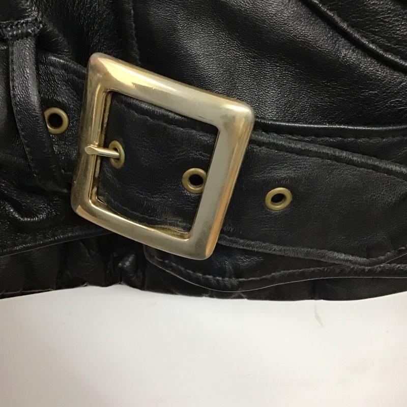 ショット schott ジャケット、上着 ジャンパー、ブルゾン レザーライダースジャケット ダブル ジップアップジャケット アウター ホース 80s 90s 40 無地 黒 / ブラック /  メンズ USED 古着 中古 10113763