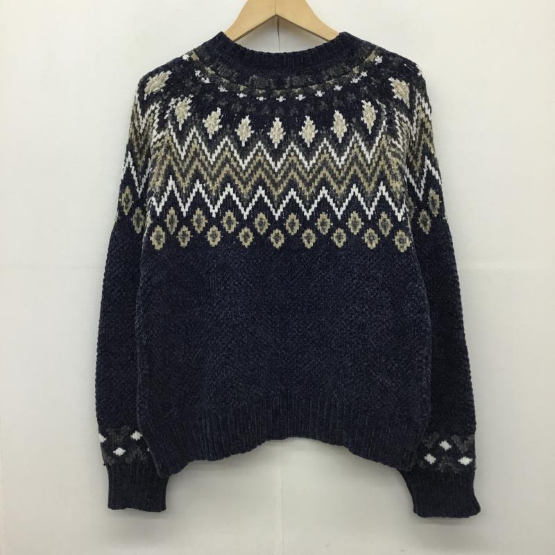 サマンサモスモスブルー Samansa Mos2 blue ニット、セーター 長袖 SKB-2600541 FREE ノルディック柄 紺 / ネイビー / X 白 / ホワイト / X 茶 / ブラウン /  レディース USED 古着 中古 10142548