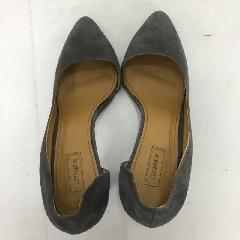 チェンバー CHEMBUR パンプス パンプス C64120-01MI ポインテッドトゥ 36 1/2 箱有 無地 灰 / グレー /  レディース USED 古着 中古 10133914
