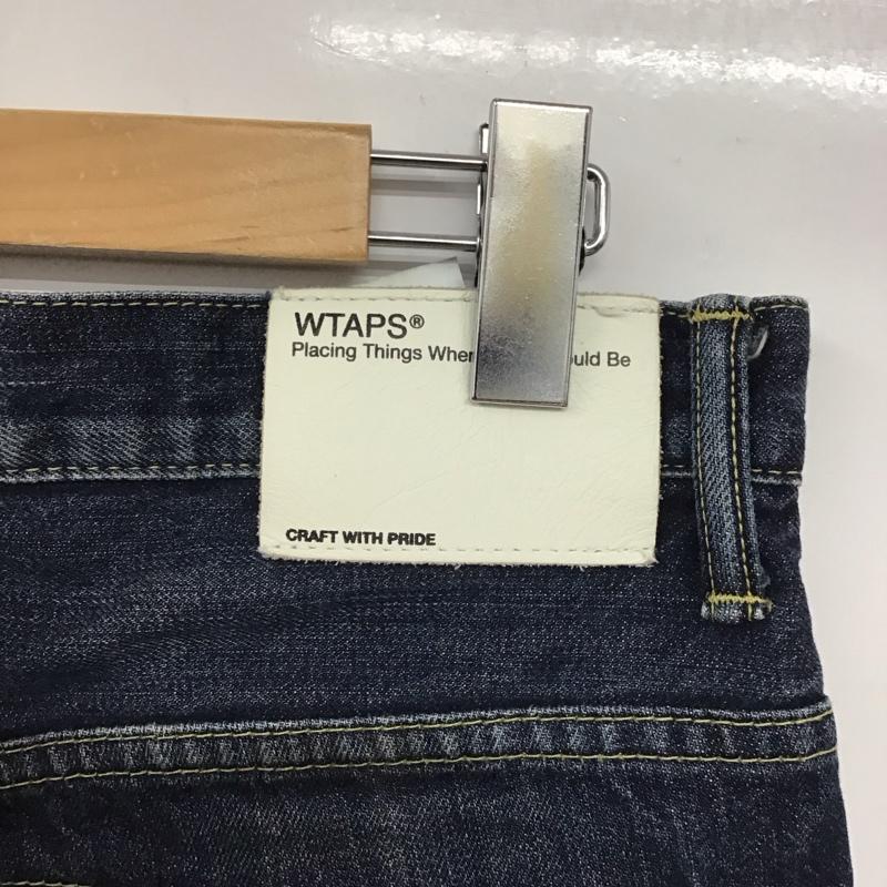 ダブルタップス WTAPS パンツ デニム、ジーンズ デニムパンツ ワイドパンツ カジュアルパンツ S ダメージ加工 インディゴ / インディゴ /  メンズ USED 古着 中古 10144492