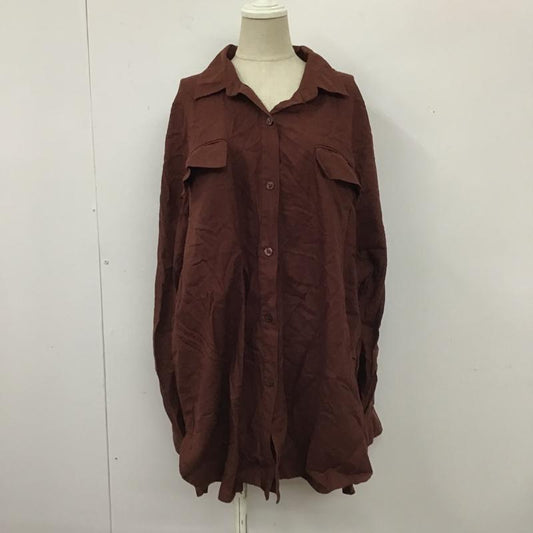 ローリーズファーム LOWRYS FARM シャツ、ブラウス 長袖 FREE 無地 茶 / ブラウン /  レディース USED 古着 中古 10105884