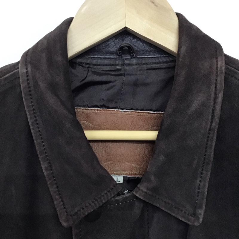 メンズビギ MEN S BIGI ジャケット、上着 ジャンパー、ブルゾン ジップアップジャケット アウター 古着 80s L 無地 茶 / ブラウン /  メンズ USED 古着 中古 10144447