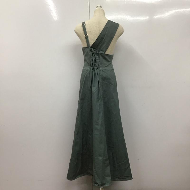 ムルーア MURUA ワンピース ロングスカート 012140302101-01 アシンメトリーパターンロングワンピース タグ付き L 無地 薄緑 / ライトグリーン /  レディース USED 古着 中古 10130427