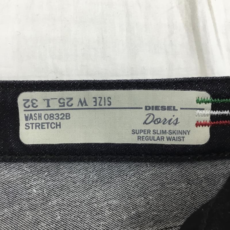 ディーゼル DIESEL パンツ デニム、ジーンズ DIESEL WASH 0832B STRETCH W25 ロゴ、文字 黒 / ブラック /  レディース USED 古着 中古 10139167