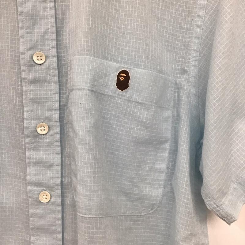 アベイシングエイプ A BATHING APE シャツ、ブラウス 半袖 XS 無地 水色 / ライトブルー /  レディース USED 古着 中古 10139925