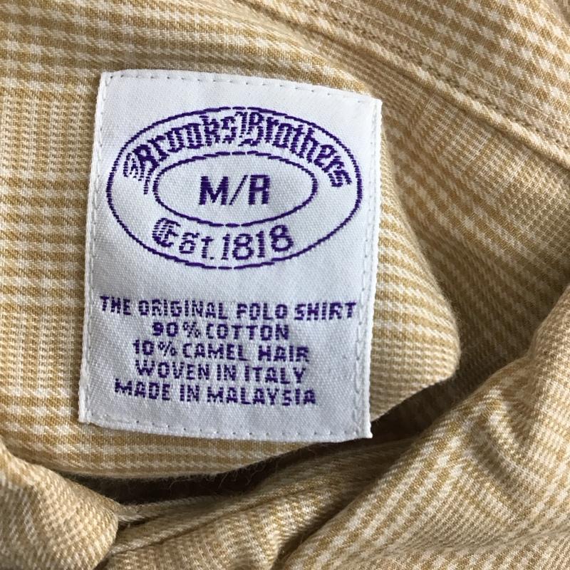 ブルックスブラザーズ BROOKS BROTHERS シャツ、ブラウス 長袖 ボタンダウン M チェック 白 / ホワイト / X ベージュ / ベージュ /  メンズ USED 古着 中古 10111252