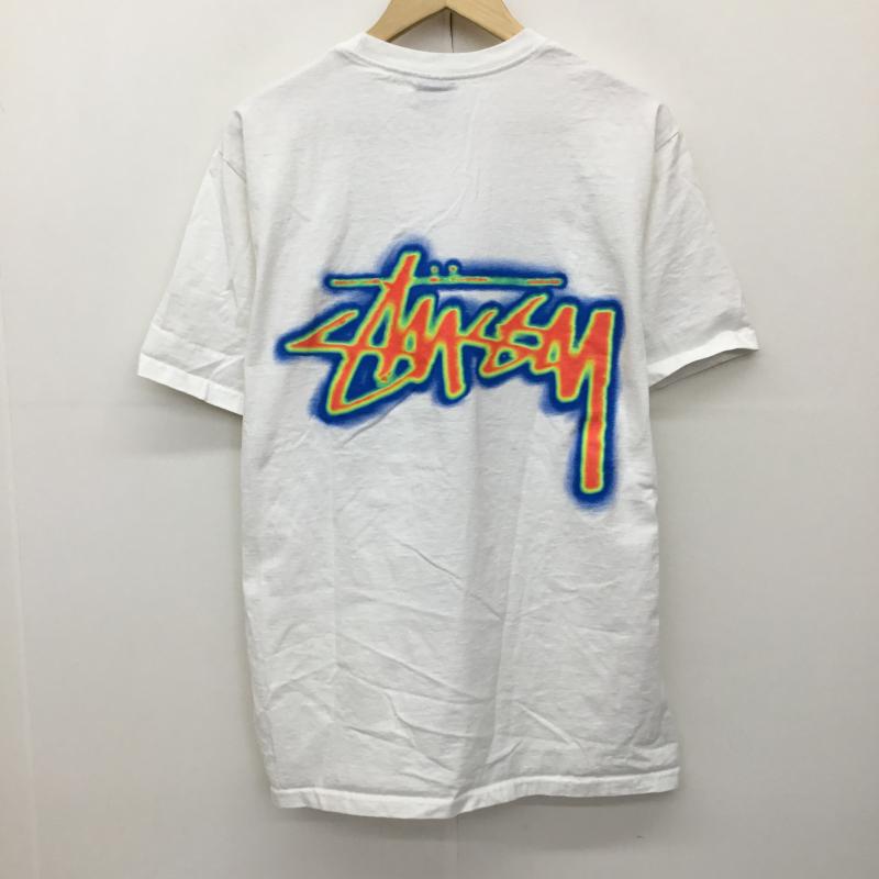 ステューシー STUSSY Tシャツ 半袖 THERMAL STOCK TEE M ロゴ、文字 白 / ホワイト /  メンズ USED 古着 中古 10137585