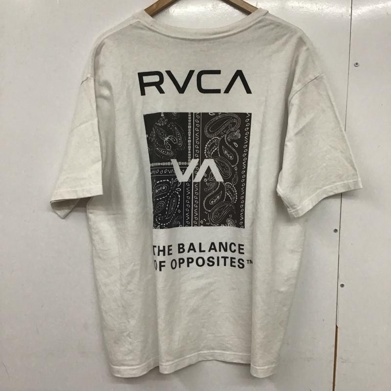 ルーカ RVCA Tシャツ 半袖 半袖カットソー プリントTシャツ クルーネックカットソー L ロゴ、文字 白 / ホワイト /  メンズ USED 古着 中古 10132714