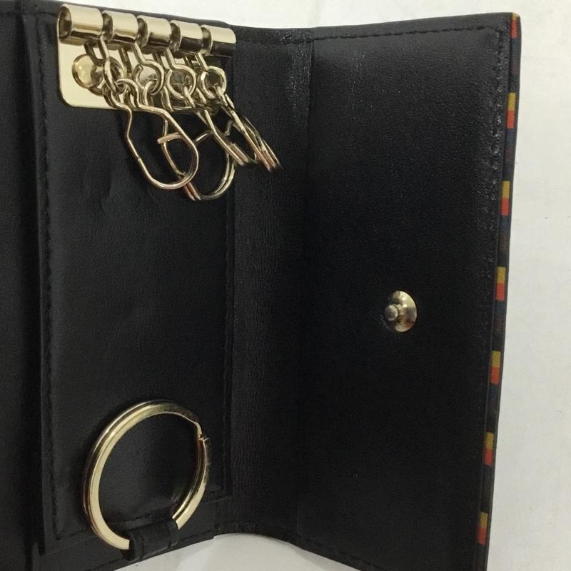 ポールスミス Paul Smith キーホルダー キーホルダー ブライトストライプトリム キーケース ロゴ、文字 黒 / ブラック /  メンズ USED 古着 中古 10136356
