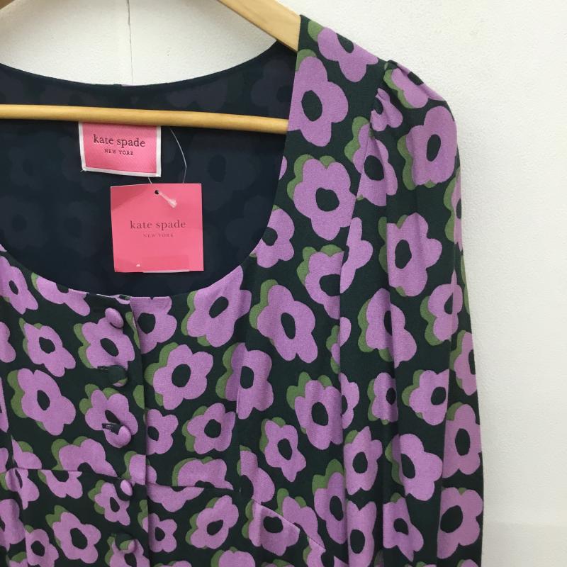 ケイトスペード Kate Spade ワンピース ひざ丈スカート 0 花柄 緑 / グリーン /  レディース USED 古着 中古 10106160