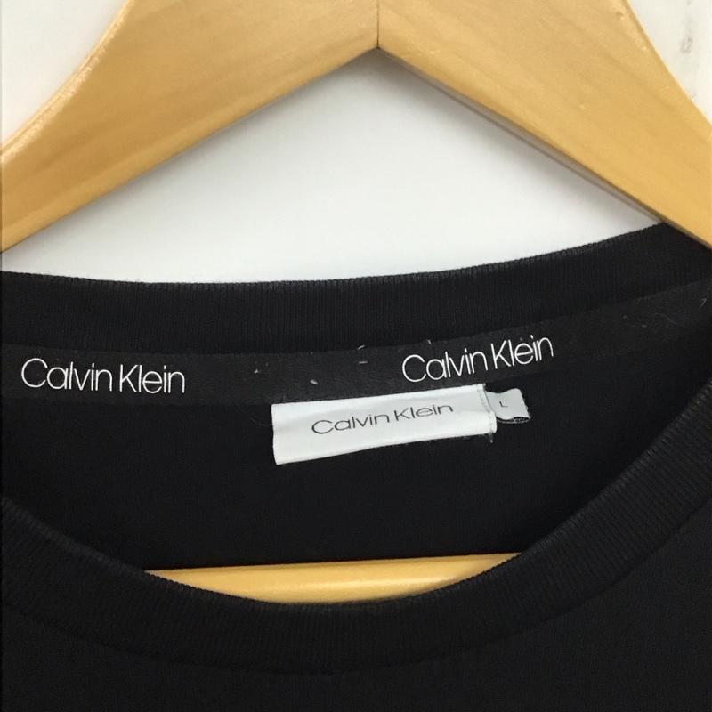 カルバン・クライン Calvin Klein Tシャツ 半袖 K10K104063 クルーネック L ロゴ、文字 黒 / ブラック /  メンズ USED 古着 中古 10140241