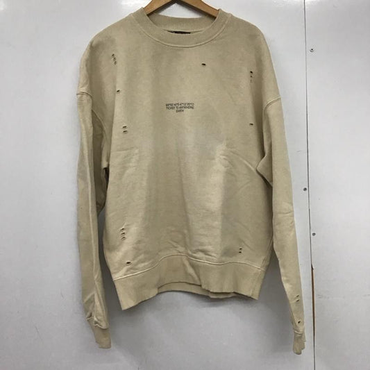 ザラ ZARA トレーナー 長袖 長袖トレーナー スウェット クルーネック プルオーバー M ロゴ、文字 ベージュ / ベージュ /  メンズ USED 古着 中古 10146197