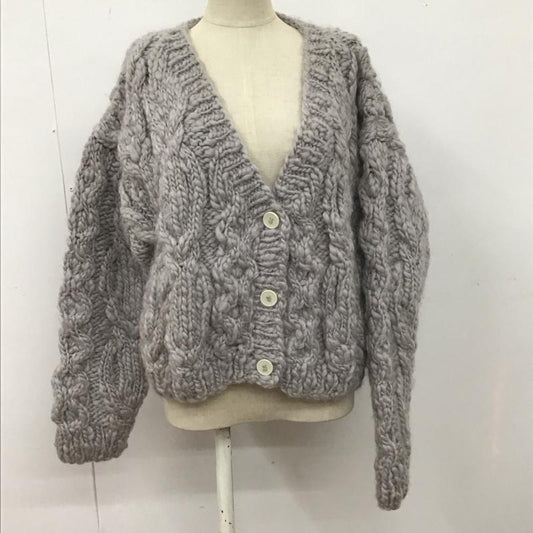 ジャーナルスタンダード JOURNAL STANDARD カーディガン 長袖 20-080-400-1200-3-0 前開カーディガン 長袖厚手ニットカーディガン 無地 灰 / グレー /  レディース USED 古着 中古 10107730