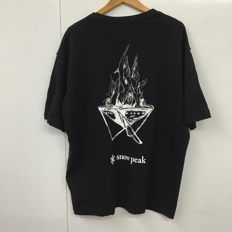 スノーピーク Snow Peak Tシャツ 半袖 Relume JOURNALSTANDARD別注 半袖カットソー プリントTシャツ クルーネックカットソー M ロゴ、文字 黒 / ブラック /  メンズ USED 古着 中古 10131627