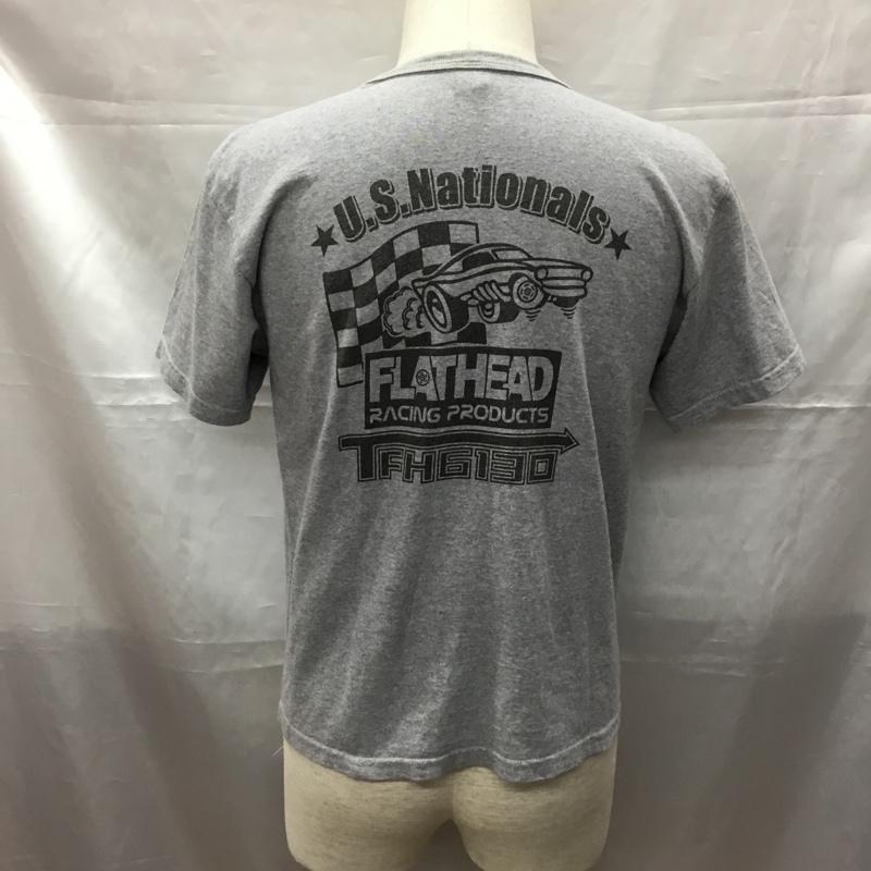 フラットヘッド FLATHEAD Tシャツ 半袖 38 プリント 灰 / グレー /  メンズ USED 古着 中古 10109608