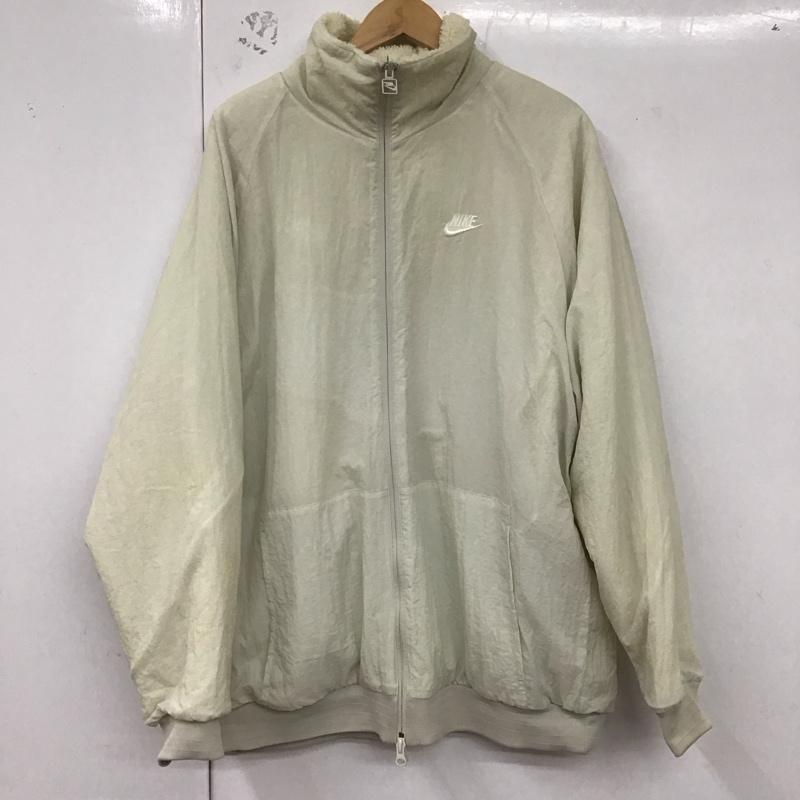 ナイキ NIKE ジャケット、上着 ジャケット、ブレザー bq6546-070 リバーシブルボアジャケット ジップアップジャケット XXL ロゴ、文字 白 / ホワイト /  メンズ USED 古着 中古 10129610