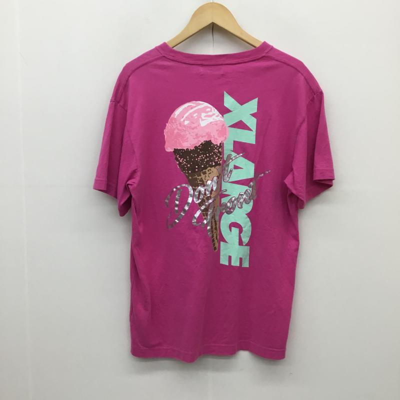 エクストララージ XLARGE Tシャツ 半袖 01201111 TEE ICECREAM OG M ワンポイント 桃 / ピンク / X 黄緑 / イエローグリーン / X 茶 / ブラウン / X 銀 / シルバー /  メンズ USED 古着 中古 10130854