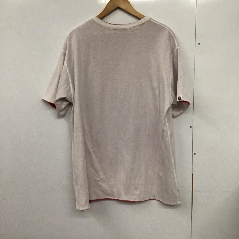 アベイシングエイプ A BATHING APE Tシャツ 半袖 半袖カットソー プリントTシャツ クルーネックカットソー リバーシブル 00s XL ロゴ、文字 白 / ホワイト /  メンズ USED 古着 中古 10132599