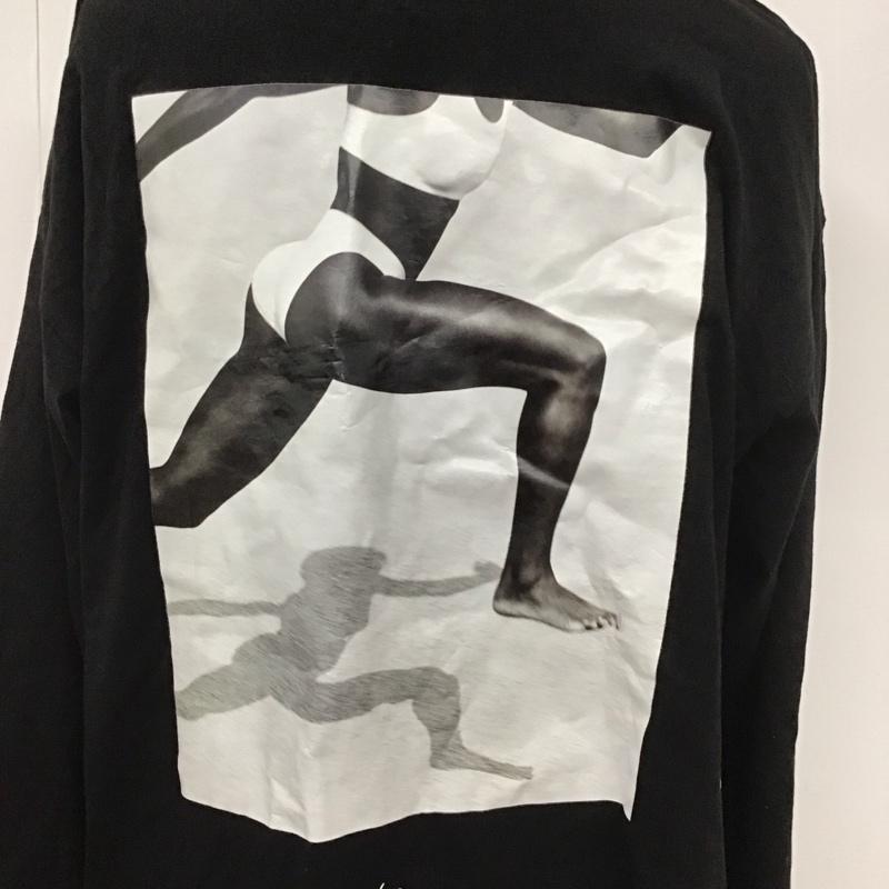 モンキータイム MONKEY TIME カットソー 長袖 長袖カットソー 無地カットソー クルーネック L ロゴ、文字 黒 / ブラック /  メンズ USED 古着 中古 10127345