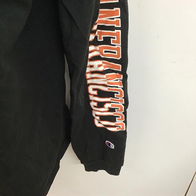 チャンピオン Campion Tシャツ 長袖 XL プリント 黒 / ブラック /  メンズ USED 古着 中古 10128250
