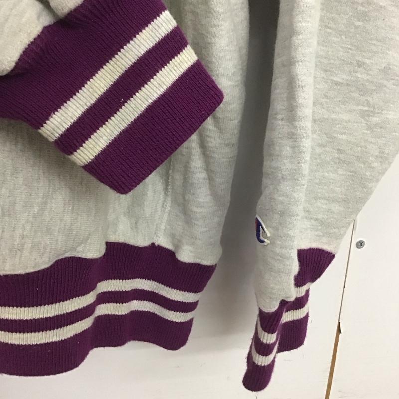 チャンピオン Campion パーカー 長袖 長袖パーカー プルオーバーパーカー スウェット 90s reverse weave リブライン usa製 M ロゴ、文字 灰 / グレー /  メンズ USED 古着 中古 10148557