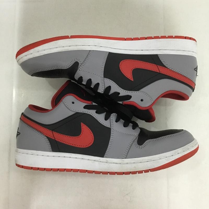 ナイキ NIKE スニーカー スニーカー 553558-060 AIR JORDAN 1 LOW 28cm 箱有 28.0cm ロゴ、文字 黒 / ブラック / X 灰 / グレー / X 赤 / レッド /  メンズ USED 古着 中古 10139934