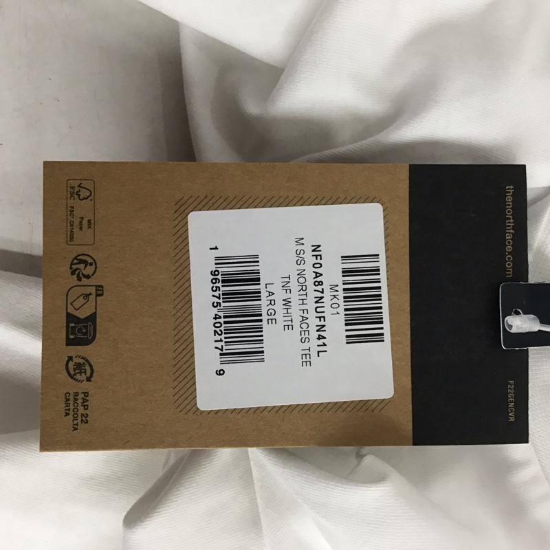 ザノースフェイス THE NORTH FACE Tシャツ 半袖 NF0A87NUFN41 L ロゴ、文字 X プリント 白 / ホワイト /  メンズ USED 古着 中古 10132504