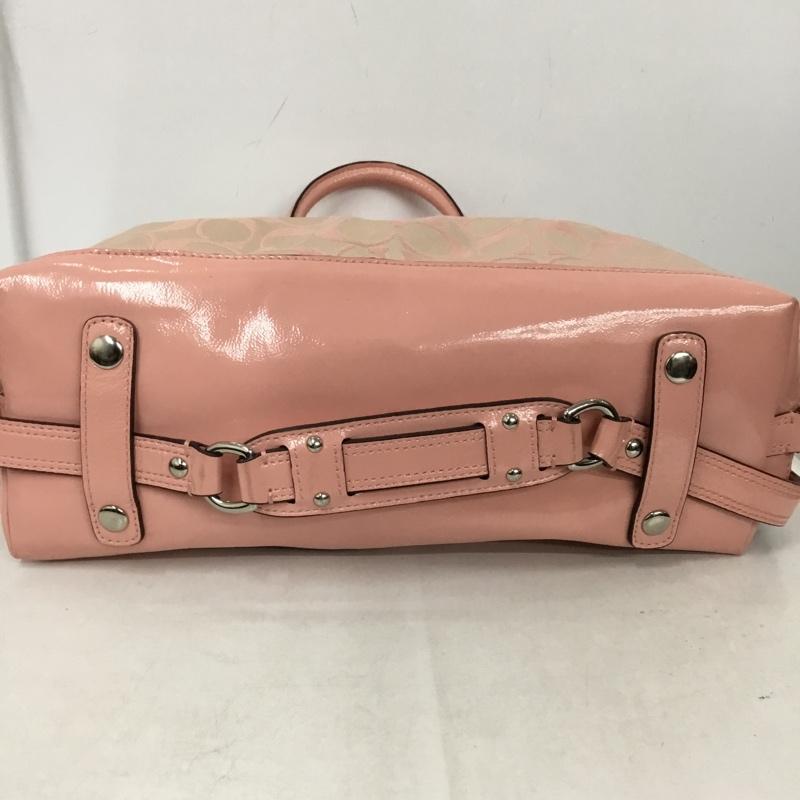 コーチ COACH ハンドバッグ ハンドバッグ F15443 アシュレイ シグネチャー サテンサッチェル ロゴ、文字 桃 / ピンク /  レディース USED 古着 中古 10145199