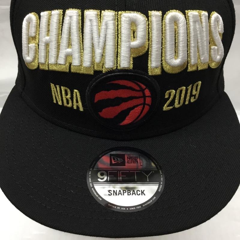ニューエラ NEW ERA 帽子 キャップ NBA 2019 トロント ラプターズ CHAMPIONS ロゴ、文字 黒 / ブラック /  メンズ USED 古着 中古 10109172