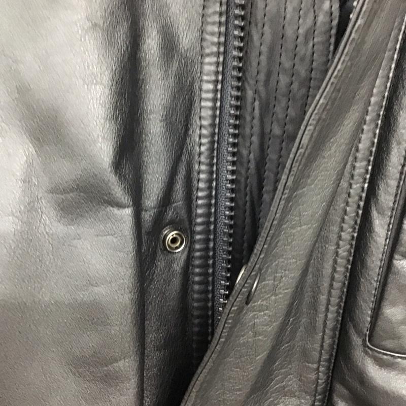 古着 USED ジャケット、上着 ライダース カウレザージャケット ジップアップジャケット カラージャケット FREE 無地 黒 / ブラック /  メンズ USED 古着 中古 10135830