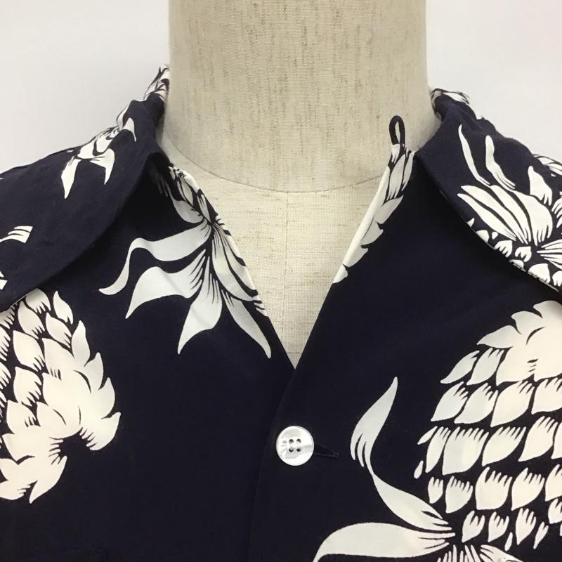 デュークカハナモク DUKE KAHANAMOKU シャツ、ブラウス 半袖 DK36201 DUKE S PINEAPPLE スペシャルエディション アロハシャツ 箱有 L 総柄 紺 / ネイビー / X 白 / ホワイト /  メンズ USED 古着 中古 10107552