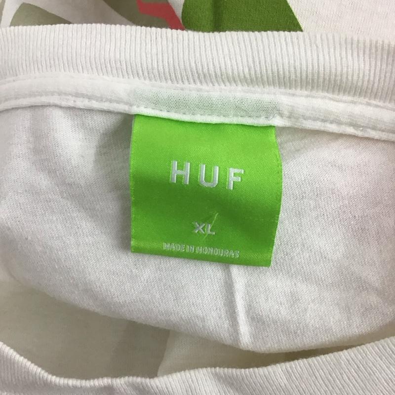 ハフ HUF カットソー 長袖 長袖カットソー プリントカットソー クルーネック XL プリント 白 / ホワイト /  メンズ USED 古着 中古 10126188