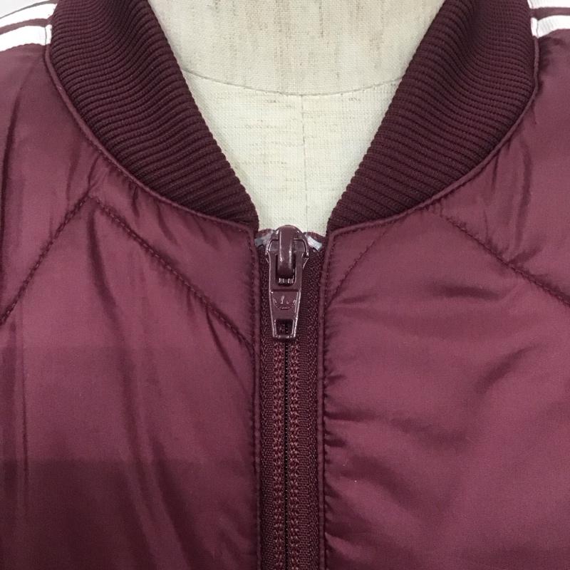 アディダス adidas ジャケット、上着 ジャケット、ブレザー dh5014 キルティング中綿ブルゾン ジップアップジャケット アウター L ロゴ、文字 えんじ / ワインレッド /  メンズ USED 古着 中古 10108488