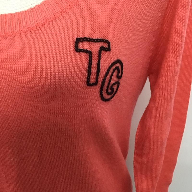トミーガール tommy girl ニット、セーター 長袖 22-4231206-820 バック刺繍 クルーネック M ロゴ、文字 桃 / ピンク /  レディース USED 古着 中古 10107554