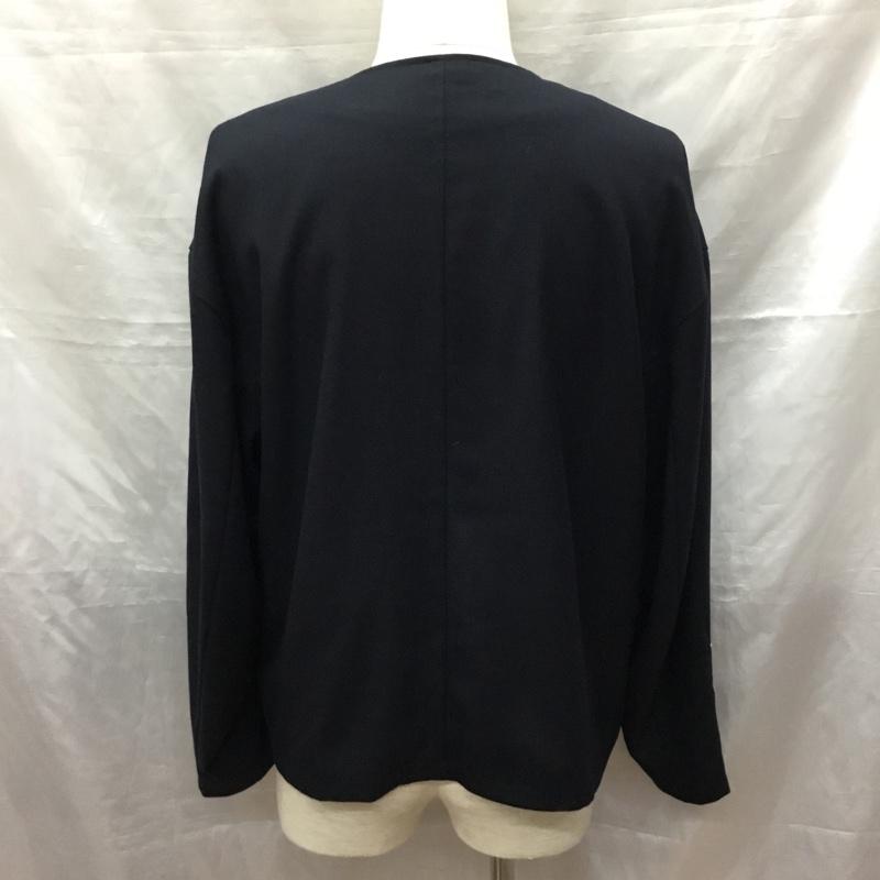 ノーアイディ NO ID. ジャケット、上着 ジャケット、ブレザー 447006-488b ストレッチbigシングルライダースジャケット ジップアップジャケット 1 無地 紺 / ネイビー /  メンズ USED 古着 中古 10120677