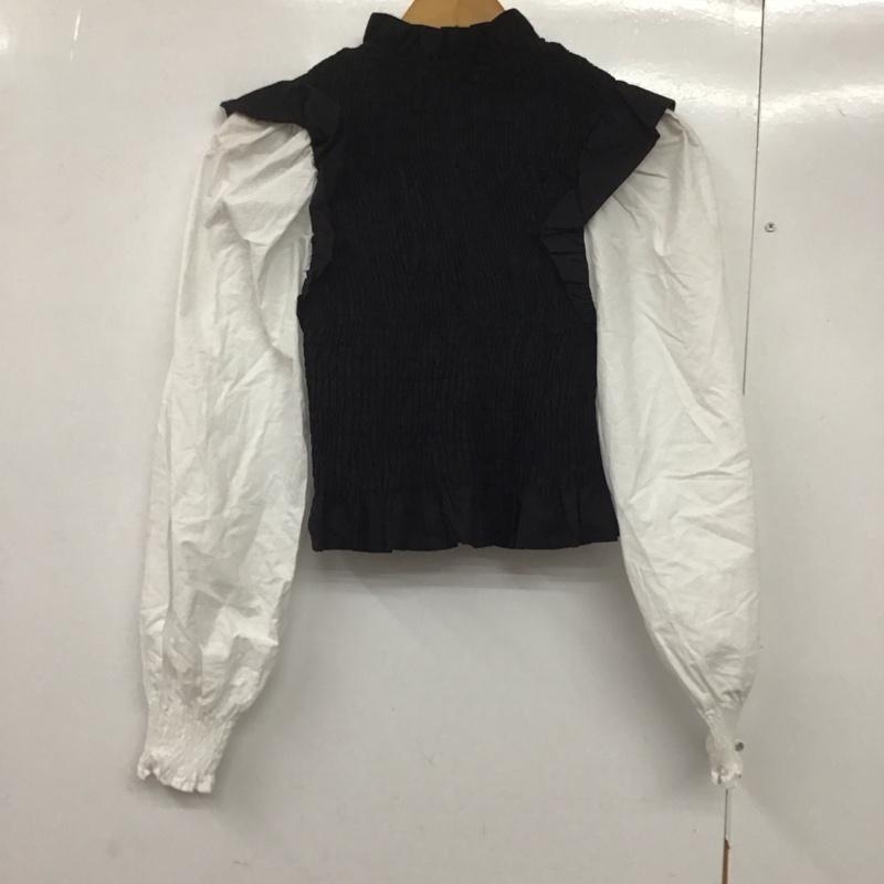 ザラ ZARA シャツ、ブラウス 長袖 長袖シャツ 無地シャツ ノーカラーシャツ XS 無地 白 / ホワイト / X 黒 / ブラック /  レディース USED 古着 中古 10144206