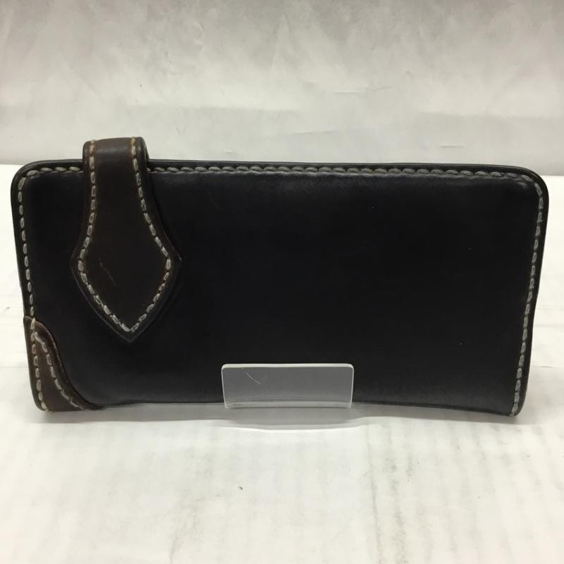 フラットヘッド The Flat Head 財布 長財布 レザー 箱有 ワンポイント 黒 / ブラック / X 茶 / ブラウン /  メンズ USED 古着 中古 10111817