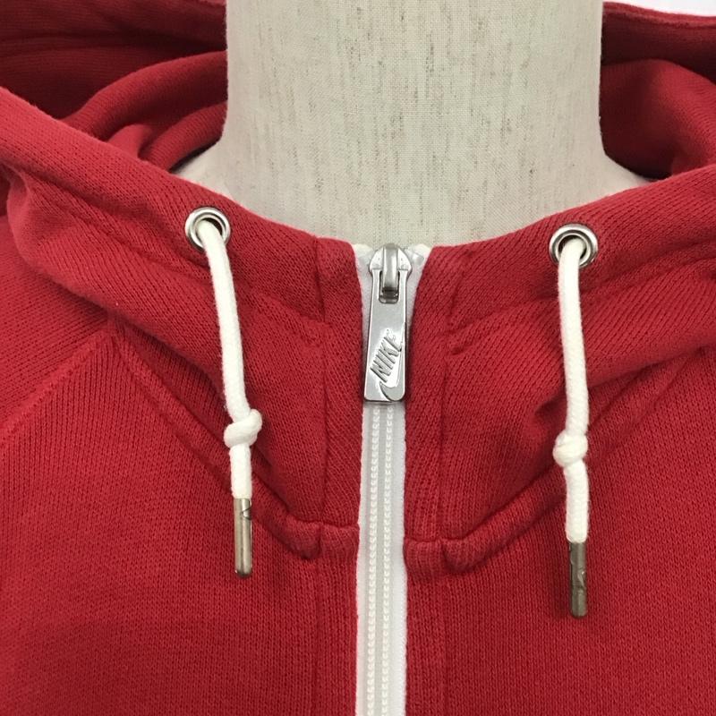 ナイキ NIKE パーカー 長袖 ジップパーカー XXL ロゴ、文字 赤 / レッド /  メンズ USED 古着 中古 10108156