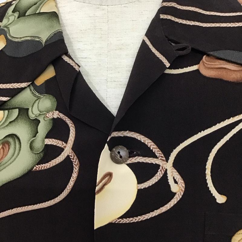 サンサーフ SUN SURF シャツ、ブラウス 半袖 SS36653 Noh Mask 能面 アロハシャツ 箱有 XL 総柄 ダークブラウン / ダークブラウン /  メンズ USED 古着 中古 10107550