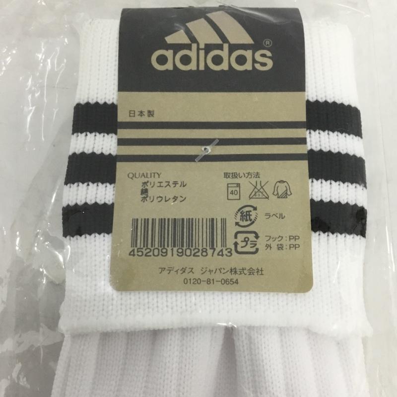 アディダス adidas ファッション小物 ファッション小物 R0082 3ストライプ ゲームソックス サッカー キッズ 19cm 20cm 21cm ロゴ、文字 白 / ホワイト / X 黒 / ブラック /  ボーイズ USED 古着 中古 10132142