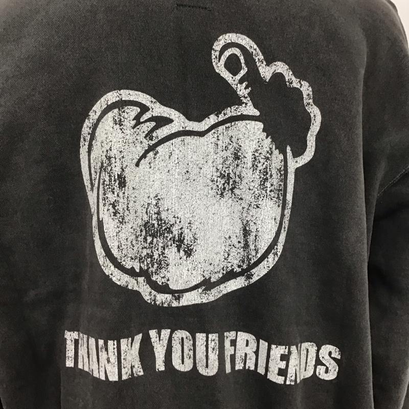 エム M トレーナー 長袖 長袖トレーナー スウェット クルーネック リブスウェットカットソー TPC コラボ XL プリント 灰 / グレー /  メンズ USED 古着 中古 10124666