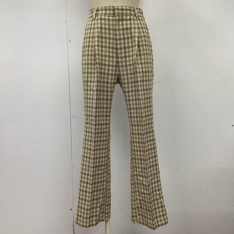 ローリーズファーム LOWRYS FARM パンツ スラックス lf520079ad ギンガムバスケットパンツ フレアパンツ チェックパンツ M チェック ベージュ / ベージュ /  レディース USED 古着 中古 10109213