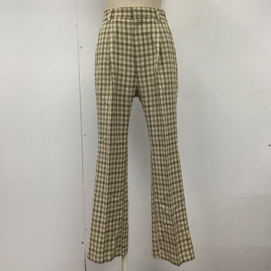ローリーズファーム LOWRYS FARM パンツ スラックス lf520079ad ギンガムバスケットパンツ フレアパンツ チェックパンツ M チェック ベージュ / ベージュ /  レディース USED 古着 中古 10109213