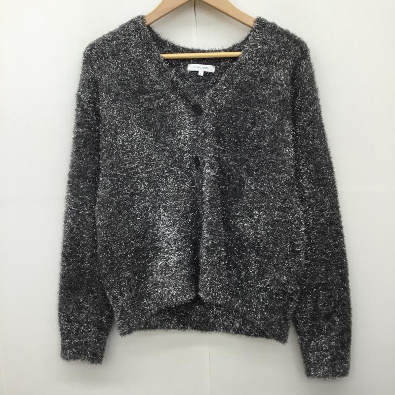 グローバルワーク GLOBAL WORK カーディガン 長袖 GW624561AD L  ダークグレー / ダークグレー / X 銀 / シルバー /  レディース USED 古着 中古 10142311