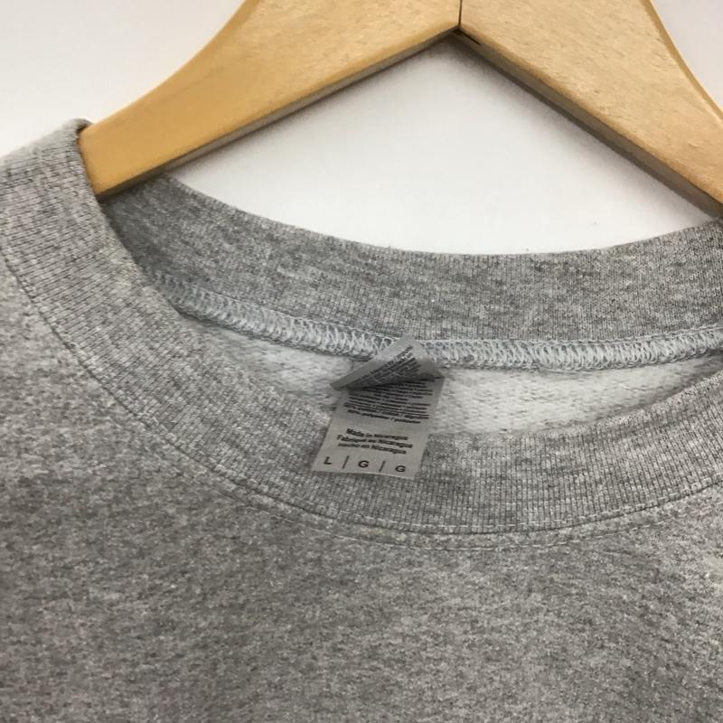 ギルダン GILDAN トレーナー 長袖 長袖トレーナー スウェット クルーネック プルオーバー 古着 L ロゴ、文字 灰 / グレー /  メンズ USED 古着 中古 10145308