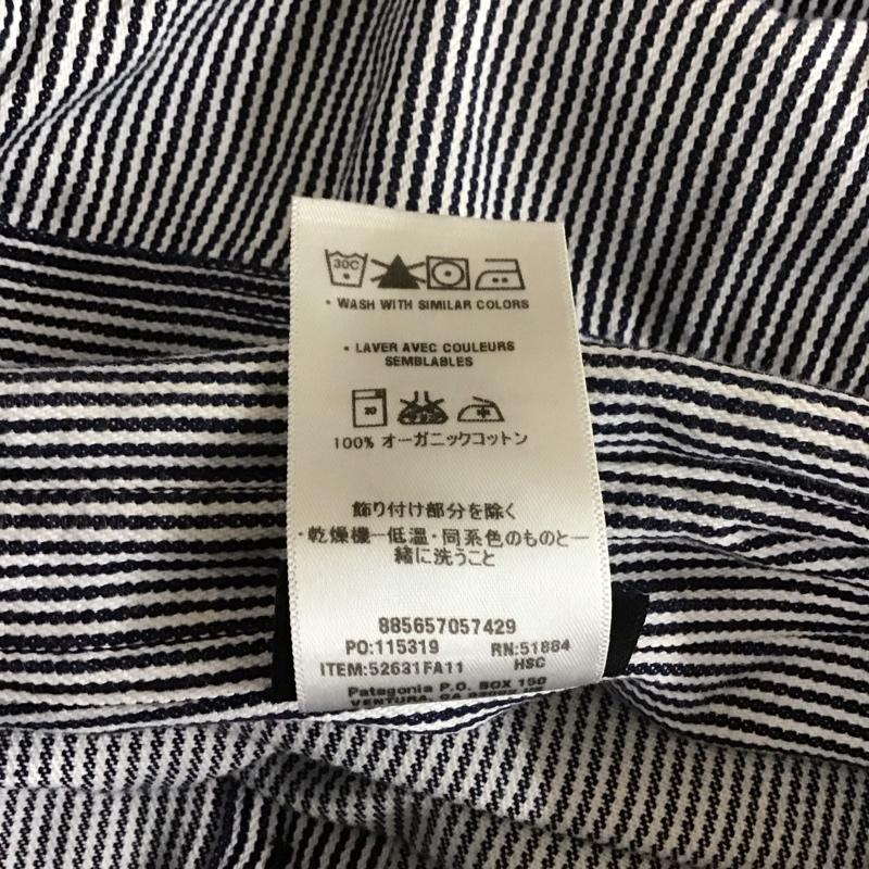 パタゴニア patagonia シャツ、ブラウス 長袖 52631FA11 ワークシャツ L ストライプ 白 / ホワイト / X 紺 / ネイビー /  メンズ USED 古着 中古 10110819