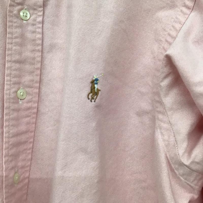 ポロラルフローレン POLO RALPH LAUREN シャツ、ブラウス 長袖 長袖シャツ ロゴシャツ カラーシャツ ボタンダウンシャツ 40 ロゴ、文字 赤 / レッド /  メンズ USED 古着 中古 10141027