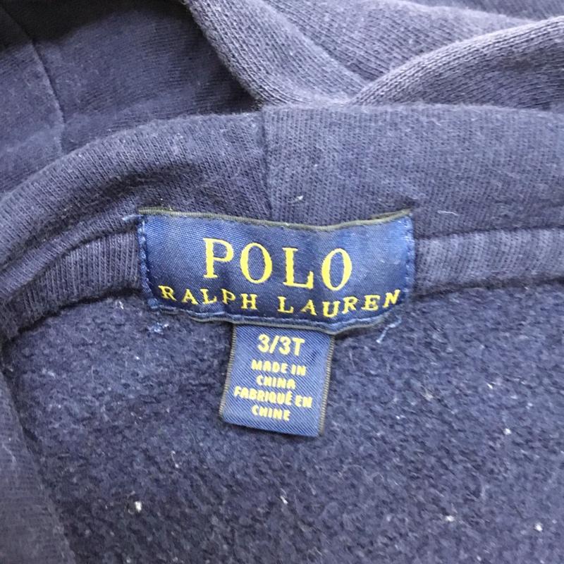 ポロラルフローレン POLO RALPH LAUREN パーカー 長袖 長袖パーカー フード付きパーカー プリントスウェット プルオーバートレーナー 3 プリント 紺 / ネイビー /  ボーイズ USED 古着 中古 10116536