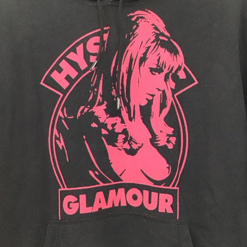 ヒステリックグラマー HYSTERIC GLAMOUR パーカー 長袖 0223CF09 プルオーバー フーディー 裏毛 L プリント 黒 / ブラック /  メンズ USED 古着 中古 10144708